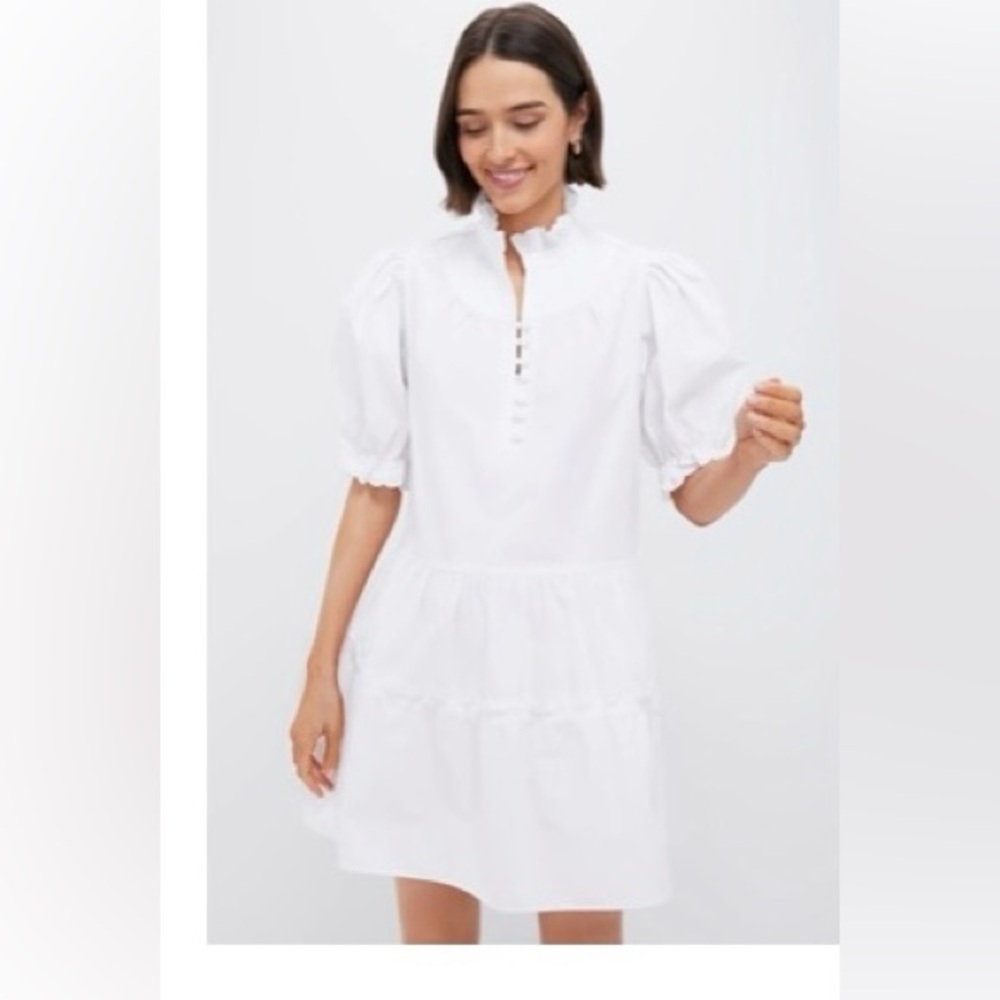 Tuckernuck Selena Elegant White Puff Sleeve Dress